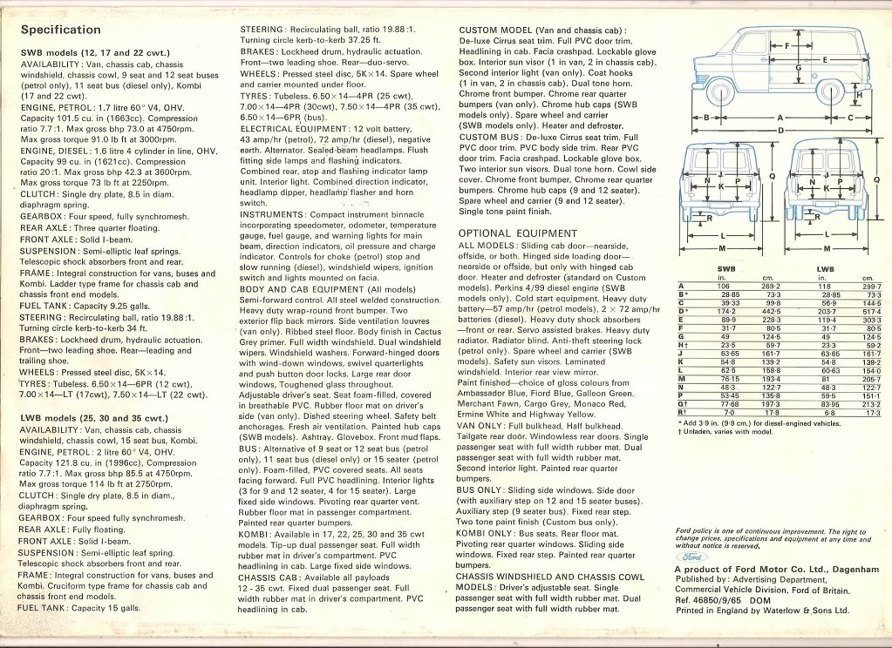 1965 Ford Transit brochure page 2